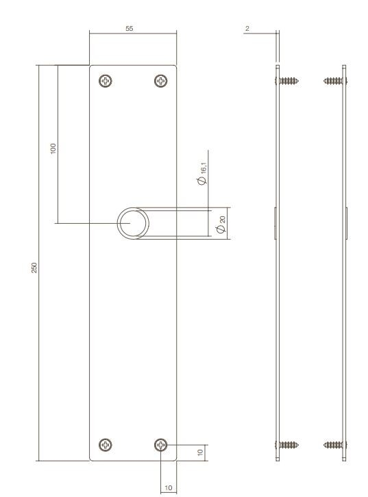 Intersteel renovatie schild rechthoekig WC78/8 mm rvs - Afbeelding 4