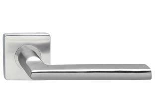 Gatdeel Deurkruk Hoek 90° Plat op Vierkant Rozet RVS