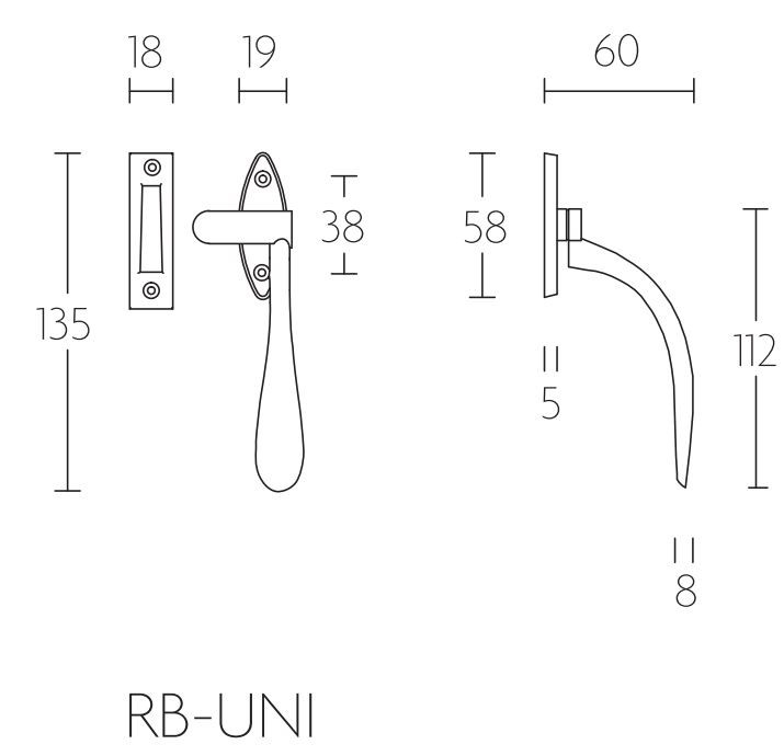 Raamboompje TIMELESS RB-Uni Links Messing Ongelakt