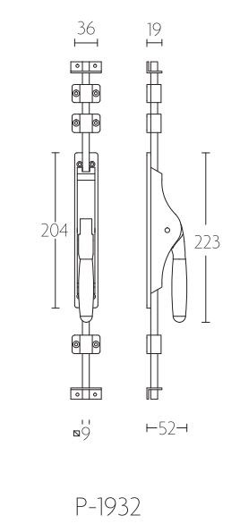 Pomp-Espagnolet TIMELESS P-1932 mat nikkel/ebbenhout - Afbeelding 2