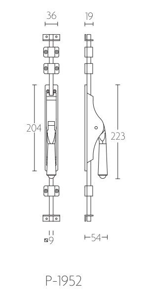 Pomp-Espagnolet TIMELESS P-1952 mat nikkel/ebbenhout - Afbeelding 2