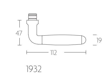 Deurklink TIMELESS 1932MRO glans nikkel/ebbenhout - Afbeelding 3