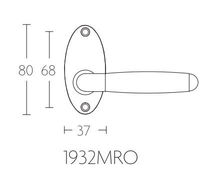 Deurklink TIMELESS 1932MRO messing ongelakt/ebbenhout - Afbeelding 2