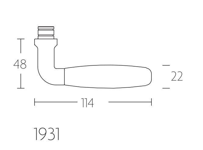 Deurklink TIMELESS 1931MRO glans nikkel/ebbenhout - Afbeelding 3
