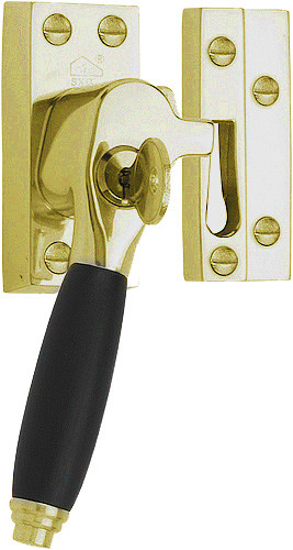 Raamsluiting TIMELESS RBA-1934 Links Messing Ongelakt/Ebbenhout