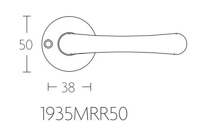 Deurklink TIMELESS 1935MRR50 messing ongelakt - Afbeelding 2