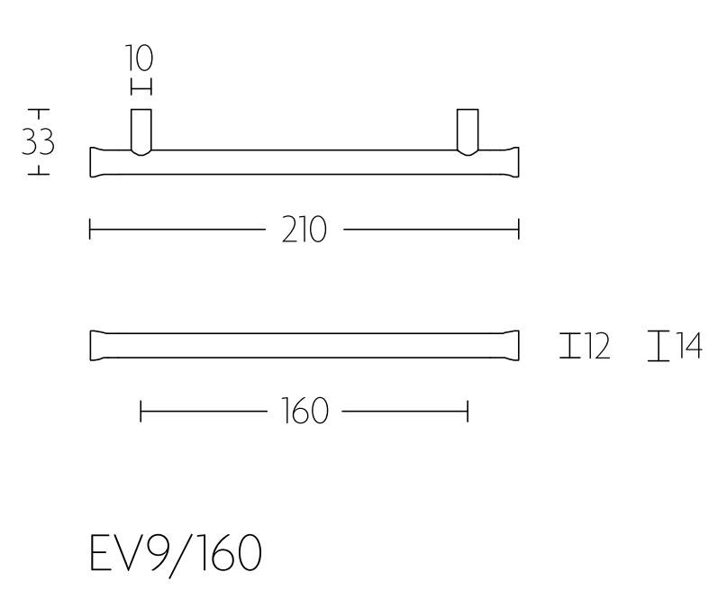 Meubelgreep NOUR EV9/160 mm RVS Gepolijst