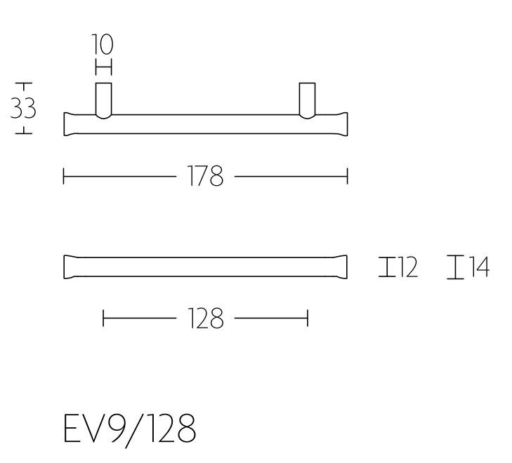 Meubelgreep NOUR EV9/128 mm PVD Mat Goud