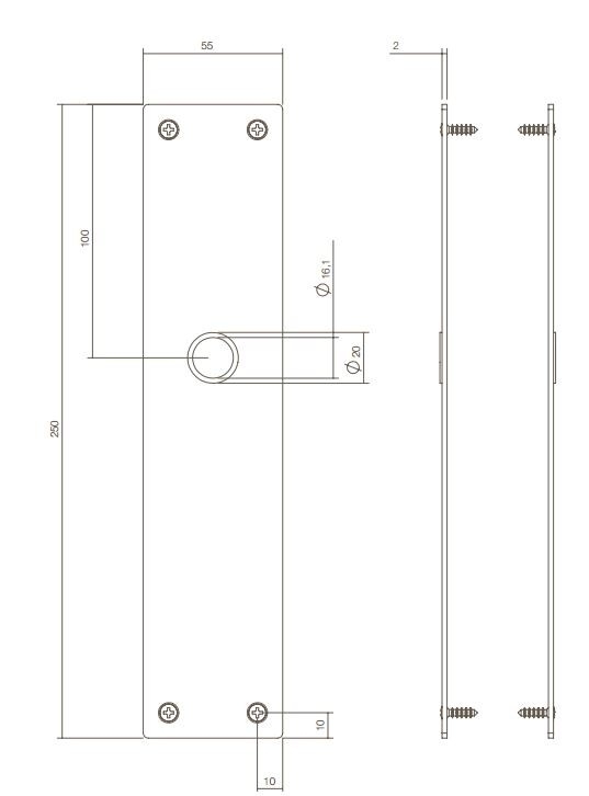 Intersteel renovatie schild rechthoekig PC55 rvs - Afbeelding 3