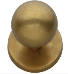 Voordeurknop Bolrond Ø50/66 mm messing getrommeld