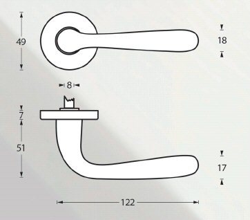 Intersteel enkele deurklink rechts Jupiter op rozet nikkel mat - Afbeelding 2