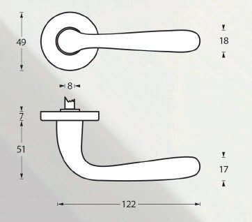 Intersteel enkele deurklink links Jupiter op rozet nikkel mat - Afbeelding 2