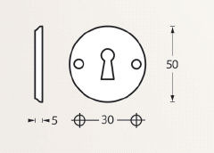 Intersteel sleutelrozetten ø50x5mm messing gelakt