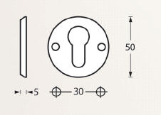 Intersteel cilinderrozetten ø50x5mm messing gelakt