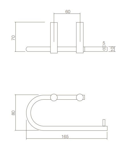 Intersteel wc-rolhouder met pin stop rvs - Afbeelding 2