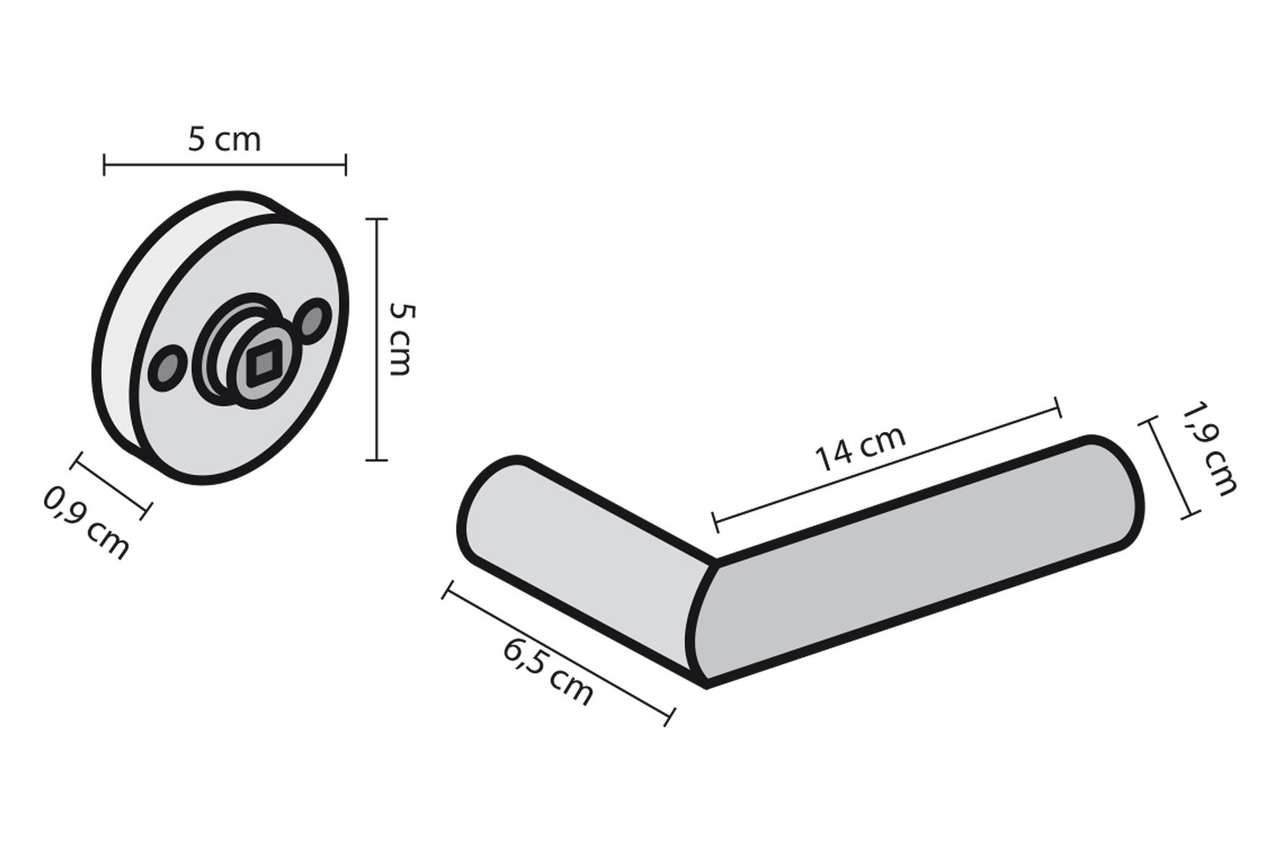 Deurklink Harrow op rond rozet rvs - Afbeelding 2