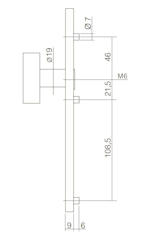Intersteel knopschild verdekt vierkant PC55 mm rvs - Afbeelding 2