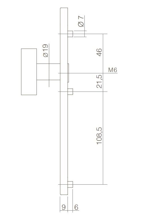Intersteel knopschild verdekt vierkant PC72 mm rvs - Afbeelding 2