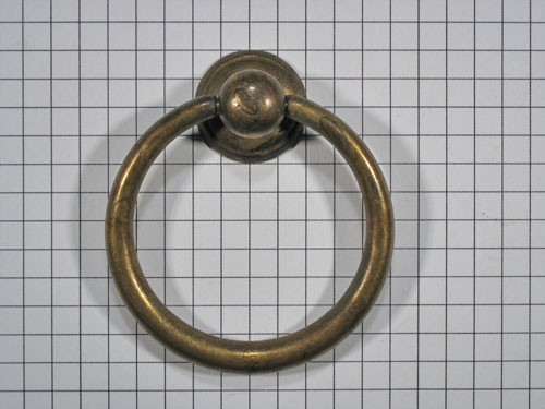 Ringgreep messing antiek diam. 50 mm