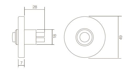 Intersteel beldrukker rond verdekt Ø53x10 rvs/mat zwart - Afbeelding 2