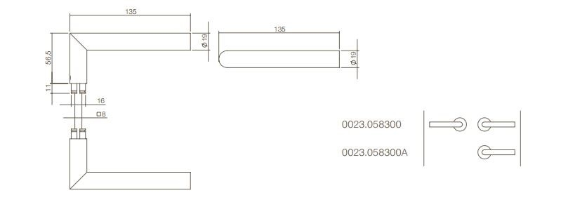 Intersteel enkele deurklink Jura rvs/mat zwart - Afbeelding 2
