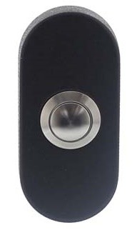 Beldrukker Ovaal Verdekt 65X30X10 RVS/Mat Zwart