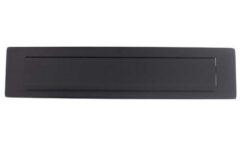 Briefplaat Rechthoekig met klep/Regenrand RVS/Mat Zwart