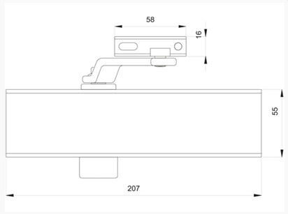 Intersteel deurdranger met schaararm 207x55x40 mm sluitkracht 2-4 - Afbeelding 3