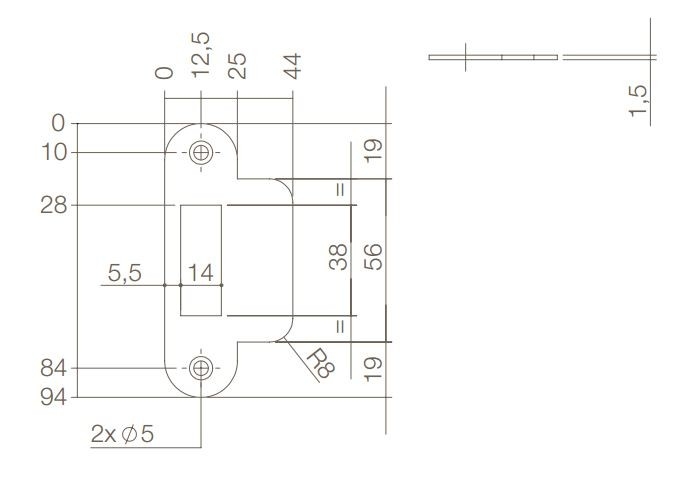 Intersteel Sluitplaat afgerond met korte lip - Afbeelding 2