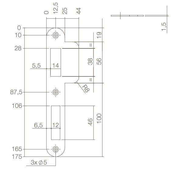Intersteel Sluitplaat afgerond Dag- en Nacht schoot rvs DIN links - Afbeelding 2