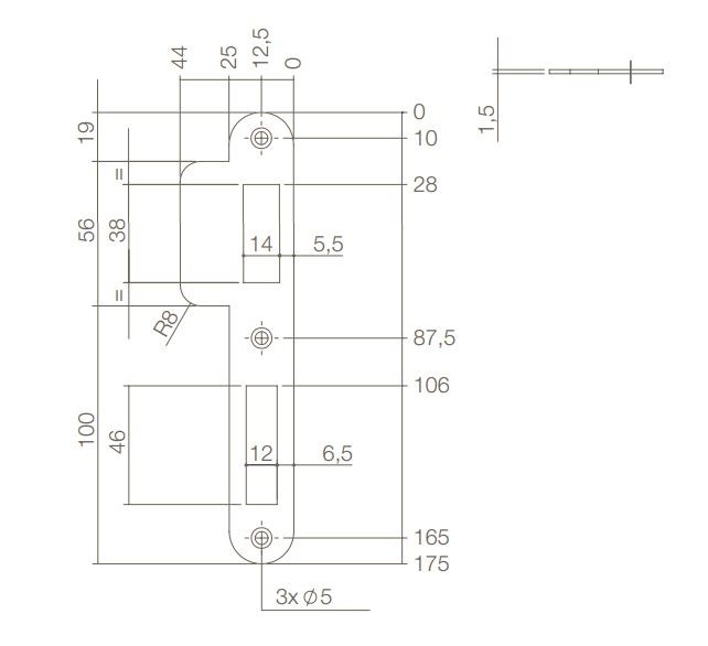 Intersteel Sluitplaat afgerond Dag- en Nacht schoot rvs DIN rechts - Afbeelding 2