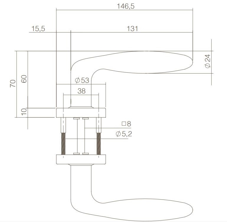 Intersteel deurklink Jupiter op ronde rozet rvs/mat zwart - Afbeelding 2