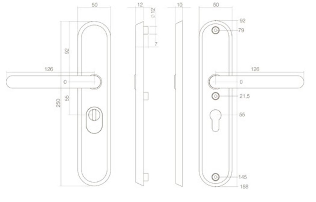 Veiligheidsbeslag PC72 met kerntrek beveiliging geveerd kruk/kruk SKG3 rvs - Afbeelding 2