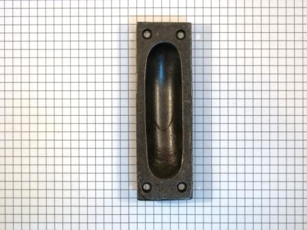 Schuifdeurgreep 100x34 mm Massief IJzer Geroest