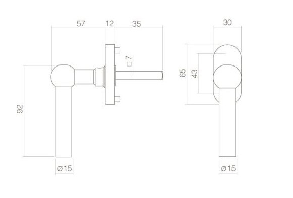 Intersteel raamkruk L-vorm rvs - Afbeelding 2