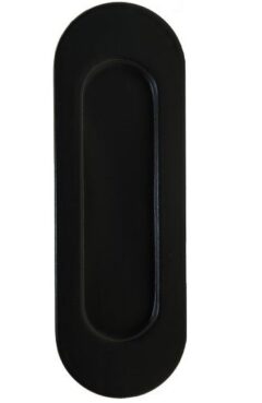 Schuifdeurkom ovaal 120x40mm blind Mat zwart