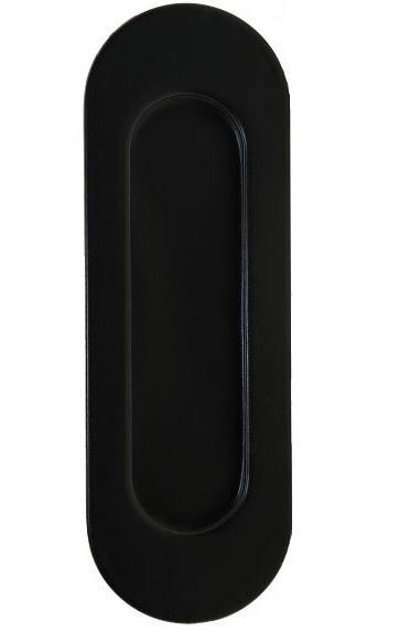 Schuifdeurkom ovaal 120x40mm blind Mat zwart