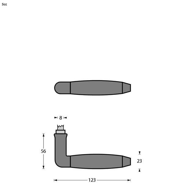 Intersteel enkele deurklink Combinatie rvs/zwart - Afbeelding 2