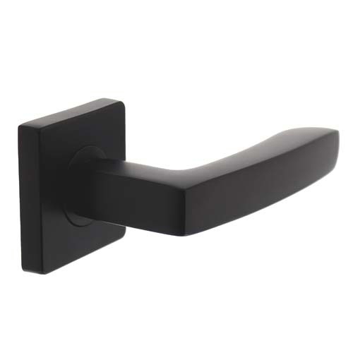 Gatdeel Rechts Deurkruk Minos Op Vierkant Rozet Mat Zwart