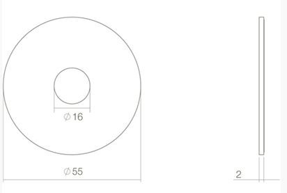 Intersteel rozetten zelfklevend ø55x2mm rvs
