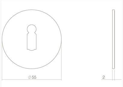 Intersteel sleutelrozetten zelfklevend ø55x2mm rvs