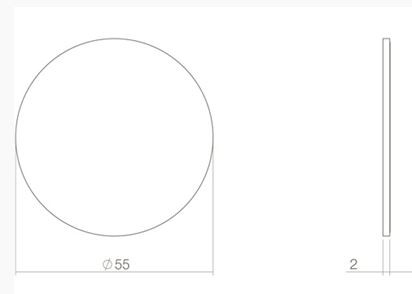 Intersteel afdek rozet renovatie zelfklevend rond plat 55x2 mm rvs - Afbeelding 2