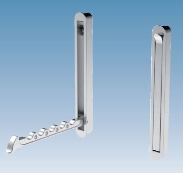 Infrees kapstokhaak Uitklapbaar rvs Look 125x140 mm - Afbeelding 3