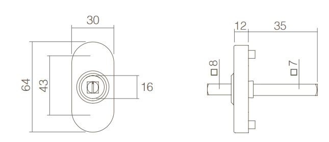Intersteel raamkruk basisplaat hals Ø16mm rvs/mat zwart - Afbeelding 2