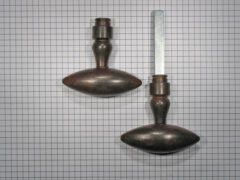 Set deurkrukken ijzer geroest ovaal (puntig) 70 x 25 mm