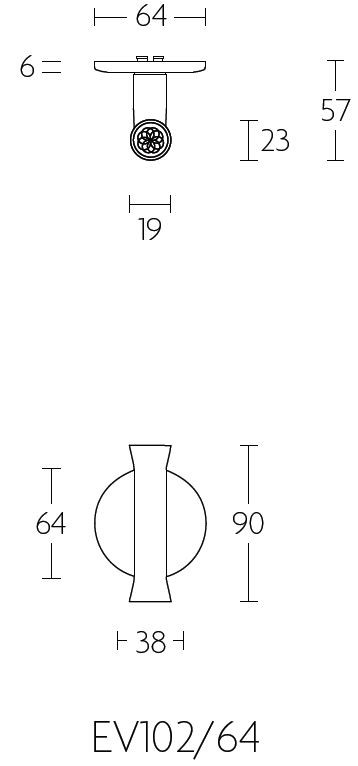 Deurklink NOUR EV102/64 op rozet mat zwart - Afbeelding 2