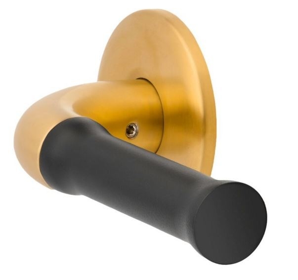 Deurklink NOUR EV100/64 op rozet PVD mat goud/zwart - Afbeelding 3