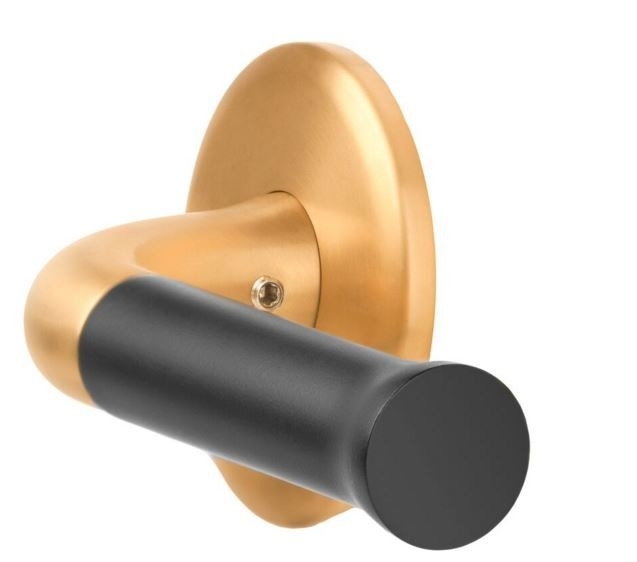 Deurklink NOUR EV101/64 op rozet PVD mat goud/zwart - Afbeelding 3