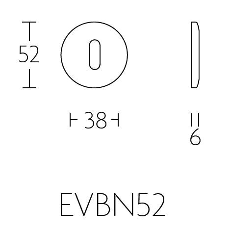 Sleutelplaatje NOUR EVBN52 rvs gepolijst - Afbeelding 2