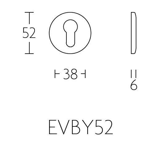 Cilinderplaatje NOUR EVBN52 rvs gepolijst - Afbeelding 2